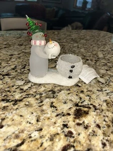 Dept 56 Lets Build a Snowman Frosted Votive Candle Holder Winter Decor Pre-owned - Picture 1 of 6