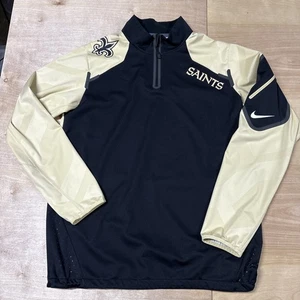 NIKE NFL New Orleans Saints Hombres Chaqueta Talla Med Ropa Sobre el Campo 1/4 Cremallera - Imagen 1 de 21