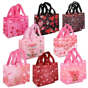 16pcs Valentines Day Gift Bags Heart Rose Valentine Bags with Handles N - Picture 1 of 7