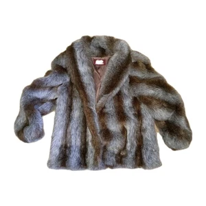 Abrigo Vintage Jordache Imitación Piel Retro Mob Esposa Forrado Chaqueta Animal Mujer 15/16 - Imagen 1 de 10