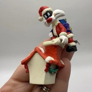Looney Tunes 1996 Christmas Ornaments Sylvester Santa Climbing Chimney Rare - Bild 1 von 10