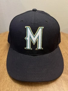 Cappello vintage New Era 59Fifty Milwaukee Brewers anni 80-90 made in USA blu taglia 7 1/4 - Foto 1 di 7