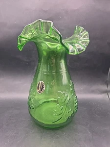 Kanawha Uran mundgeblasenes Glas Rüschen Vase Traubenmuster - Bild 1 von 13