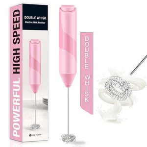 Double Whisk Milk Frother Handheld Electric Blender stick Drink Mixer with Fo... - Picture 1 of 9