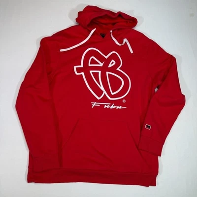 FUBU Hoodie Sweatshirt Red Spell Out Pullover Logo Mens Large - Image 1 of 4