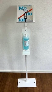 Desinfektionsstation groß weiß Germany Stahl inkl. 1 Liter Desinfektion 150cm - Picture 1 of 12