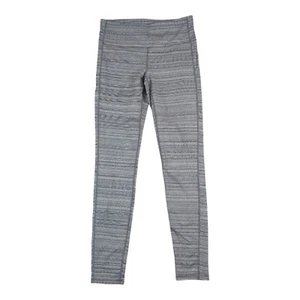 Athleta Chaturanga Jacquard Leggings Womens Medium Gray White Textured High Rise - Picture 1 of 7