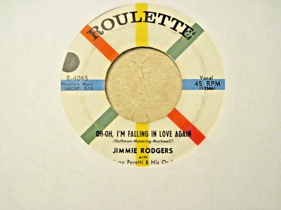 45-rpm-Roulette / Jimmy Rodgers / OH-ON I'm Falling In Love Again / 1958 / NM - Image 1 of 3