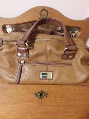 Vintage Etienne Aigner Satchel Bag Brown Faux Croc Leather Shoulder Tote Handbag - Image 1 of 4