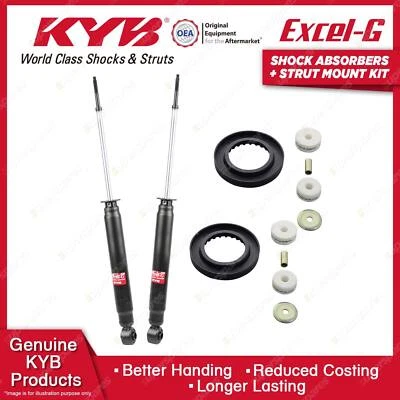 2 Rear KYB Shock Absorbers + Strut Mount Kit for Hyundai Santa Fe SM Wagon 00-06 - image 1 of 3