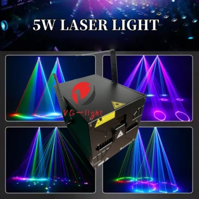 5W Laser Professional Disco Light Full Color RGB ILDA Animation DJ Stage Light - Image 1 of 4