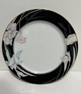 Vintage Mikasa Charisma schwarz 7 1/2" Brot & Butter Teller L9050 Japan 4er Set - Bild 1 von 3