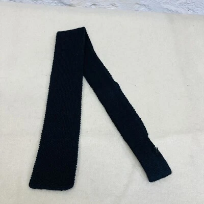 Corbata corta ajustada de lana mohair de punto gallo gallo extremo cuadrado 52” vintage años 50 60 Foto 1 de 4