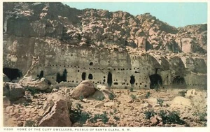 Postal de colección Cliff Dweller's Home Pueblo Santa Clara Nuevo México casi nueva San Valentín - Imagen 1 de 2