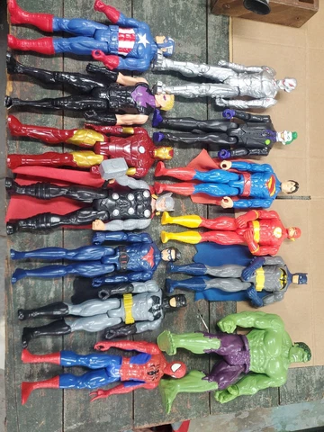 Lot of Action Figures, Hero and Villian,  12", Thor, Spiderman, Batman, Joker Cover