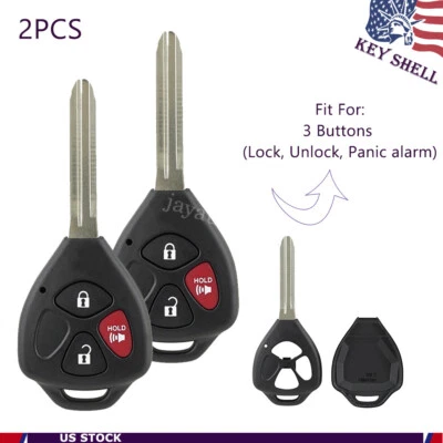 2 Repuestos Para Toyota Yaris 2007 2008 2009 2010 Llavero Mando a Distancia Carcasa Estuche Foto 1 de 4