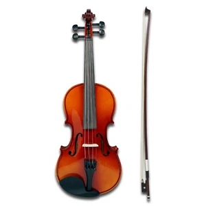 Student Violin 1/2, Ebony Pegs, Pine Wood Top, Flamed Maple Back w/ Case MV-1/2 - Picture 1 of 6