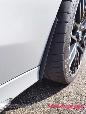 Mercedes Benz Arch Stone Mud Flap Guards Gloss Carbon Fibre C Class W205 AMG - Image 1 of 4