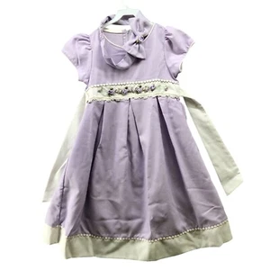 Vintage Rare Editions Girls Size 5/6 Dress Purple A-Line Pleated Prairie Summer - Picture 1 of 9