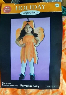  Pumpkin Fairy Toddler Costume Holiday Inspirations 1T-2T Dress Wings Hat Shoes - Image 1 of 3