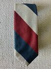 Vintage Oscar de la Renta Mens Tie, Blue Red And Silver Stripe 2 3/4" Wide, Silk