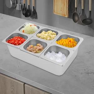 6-compartment Fruit Pan, Fruit Pan with Acrylic Lids and Water-filtering Gaskets - Picture 1 of 23