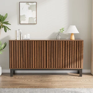 63" Mid Century Modern Sideboard Buffet Cabinet with Storage TV Console Table - Picture 1 of 15