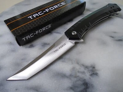 Tac-Force Sleek Tanto Assisted Open Pocket Knife 2 Way Pocket Clip Folder 2005BK - Image 1 of 4