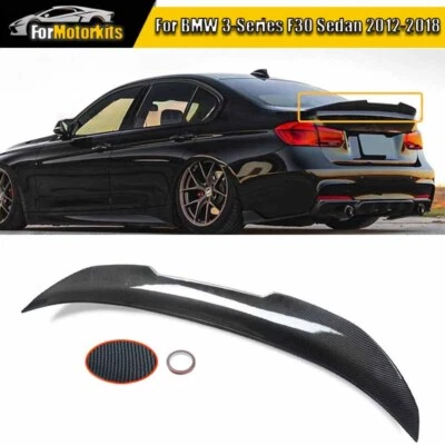 Carbon Fiber Style Rear Trunk Spoiler For BMW F30 3 Series Sedan M3 F80 12-18 - Image 1 of 4