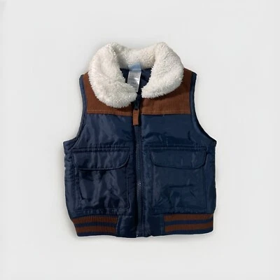 Chaleco acolchado de pana con cuello Sherpa talla 18M Little Lad Boys Foto 1 de 4