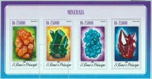 A1291 - SAO TOMO Y PRÍNCIPE, ERROR МISPERF miniatura s: 2014, minerales, boracita - Imagen 1 de 1