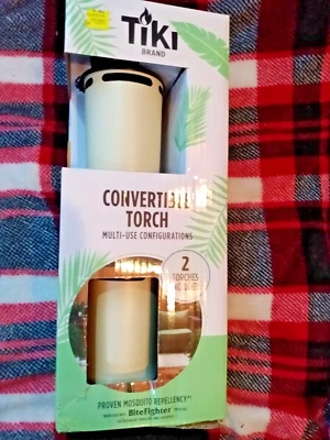 TIKI Brand Convertible Torch, 68” Full Size, 54" Garden, 8” Table, Green Glass - Image 1 of 4