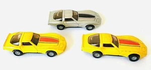 1982 JRI Inc Chevy Corvette Plastic HO Scale Car 2" Lot Of 3 Yellow/Silver 1:87 - Picture 1 of 5