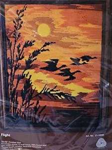 Kit de aguja de colección LeeWards gansos candian al atardecer hilo de lana 14x18" nuevo - Imagen 1 de 11