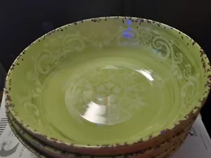 TOMMY BAHAMA 100% MELAMINE Beautiful LIME GREEN BOWLS SET OF (4) 8 x 3 BRAND NEW - Picture 1 of 7