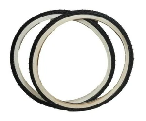 Par de neumáticos tradicionales Dawes Kingpin shopper años 70 Whitewall 500a (37-440) - Imagen 1 de 4