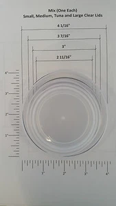 16 (16) Clear Plastic Can Covers for Tin Cans. 4 different sizes. - Picture 1 of 8