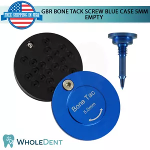 GBR Bon Tack Tornillo 5 mm Pin Azul Estuche Vacío Fijación de Membrana Dental Im Plant Tac - Imagen 1 de 3