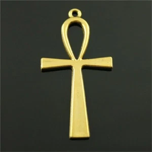 28x52mm Kreuz Anhänger Bronze Mode Charm zum Selbermachen Schmuck Teile Religiös  - Bild 1 von 3