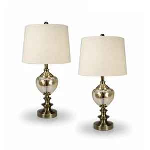 Glass Table Metal Lamp with Bronze Finish - Picture 1 of 2