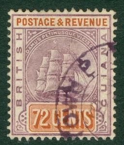 SG 249 Guayana Británica 1905-07. 72c morado y naranja-marrón. Muy bien usado... - Imagen 1 de 1