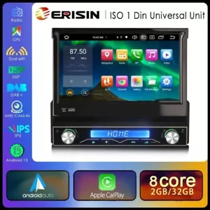 ERISIN ES8368U AUTORADIO GPS 1 DIN ANDROID 13 WI-FI 4G USB Carplay Android Auto - Imagen 1 de 8