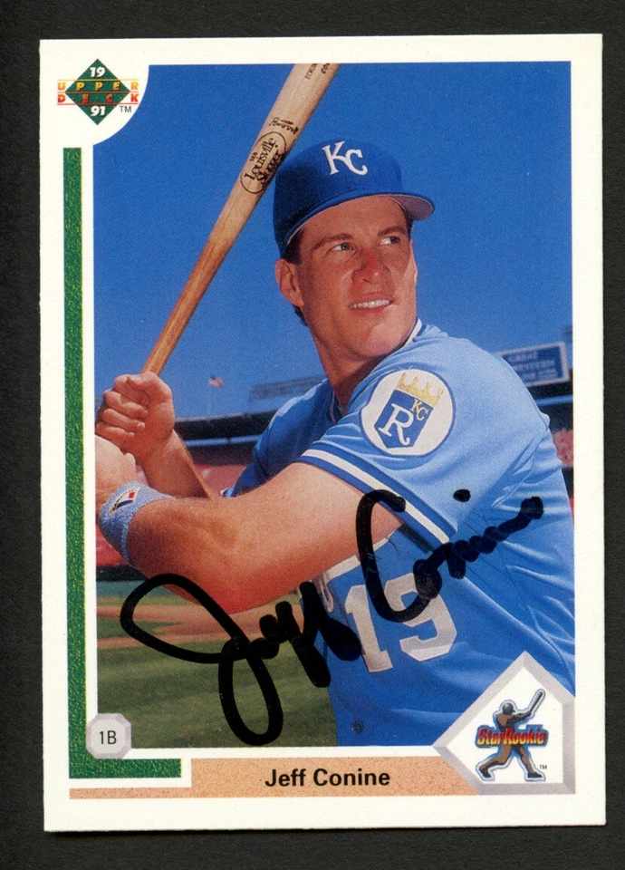 Tarjeta de béisbol de cubierta superior 1991 autografiada por Jeff Conine #27 Foto 1 de 1