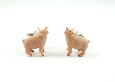 Pig Cufflinks--Animal Farm Farming Food Cute Funny Pork Ham Bacon Hog Farmer - Imagem 1 de 4