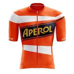Herren Team Retro APEROL Radtrikot Fahrradtrikot Cycling Shirt Cycling Tops - Bild 1 von 8