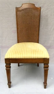 VINTAGE BROYHILL FURNITURE CO. WALNUT WOOD CANE BACK DINING CHAIR - RARE! - Picture 1 of 3
