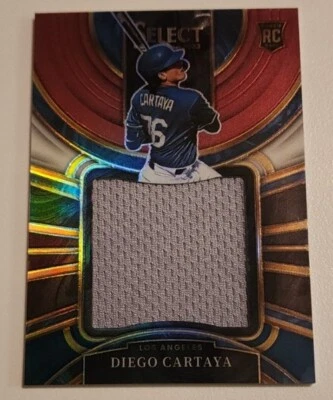 23 Panini Select Rookie Jumbo Swatch Tri-Color Prizms Dodgers Diego Cartaya... - Image 1 of 3