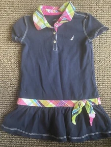 Nautica Girls Dress Size Xs 4 Blue  Pink Green  - Picture 1 of 3