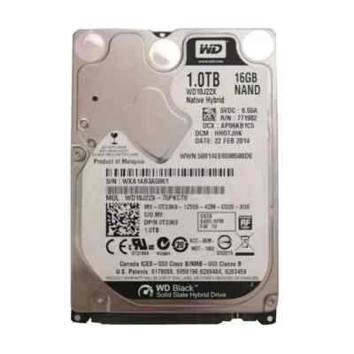 WD Black 1TB WD10J22X-75PKCT0 16GB SSD NAND SATA 2.5" Solid State Hybrid Drive - Image 1 of 4