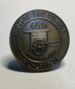 Vintage 1972 Lebanon Co Fireman’s Assn. Neptune Fire Co Richland PA 65th Token - Picture 1 of 4
